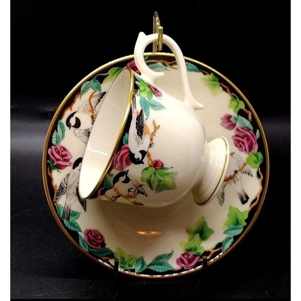 Vintage Lenox Birds of America Collection Cup & Saucer‎ Chickadee 1993 Rare